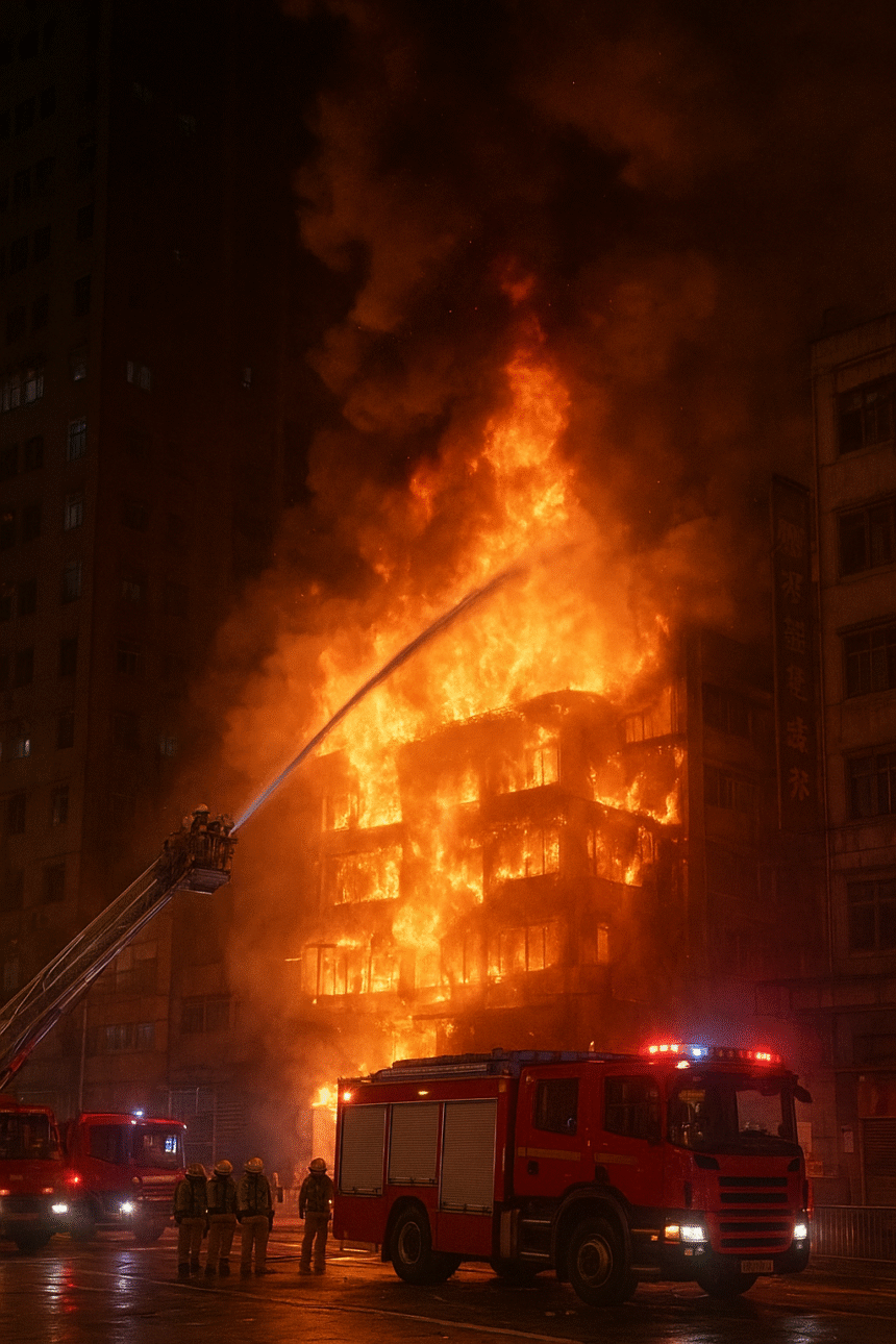 Major Fire in Hong Kong Leaves At Least Four Dead and Many Trapped