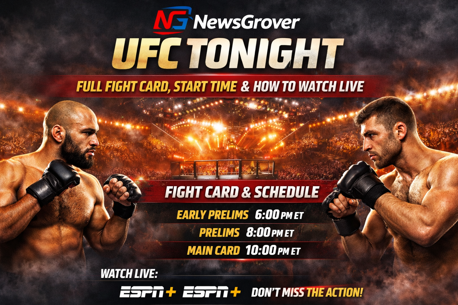 UFC Tonight: Full Fight Card, Start Time, Main Event & How to Watch Live