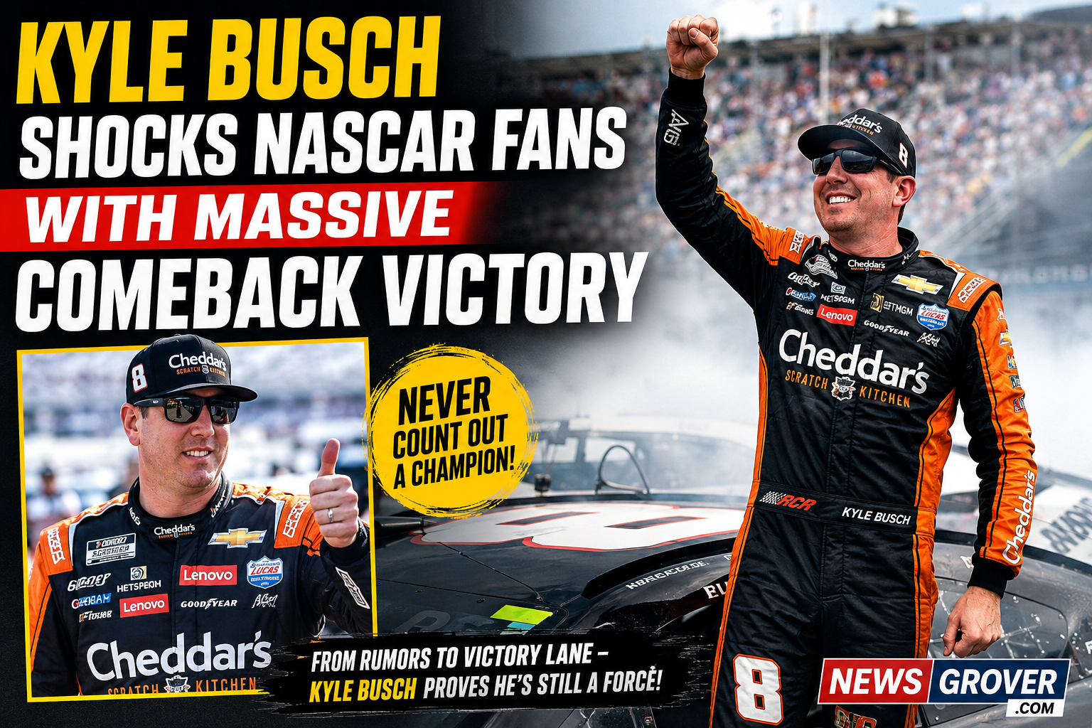 Kyle Busch Shocks NASCAR Fans With Massive Comeback Victory