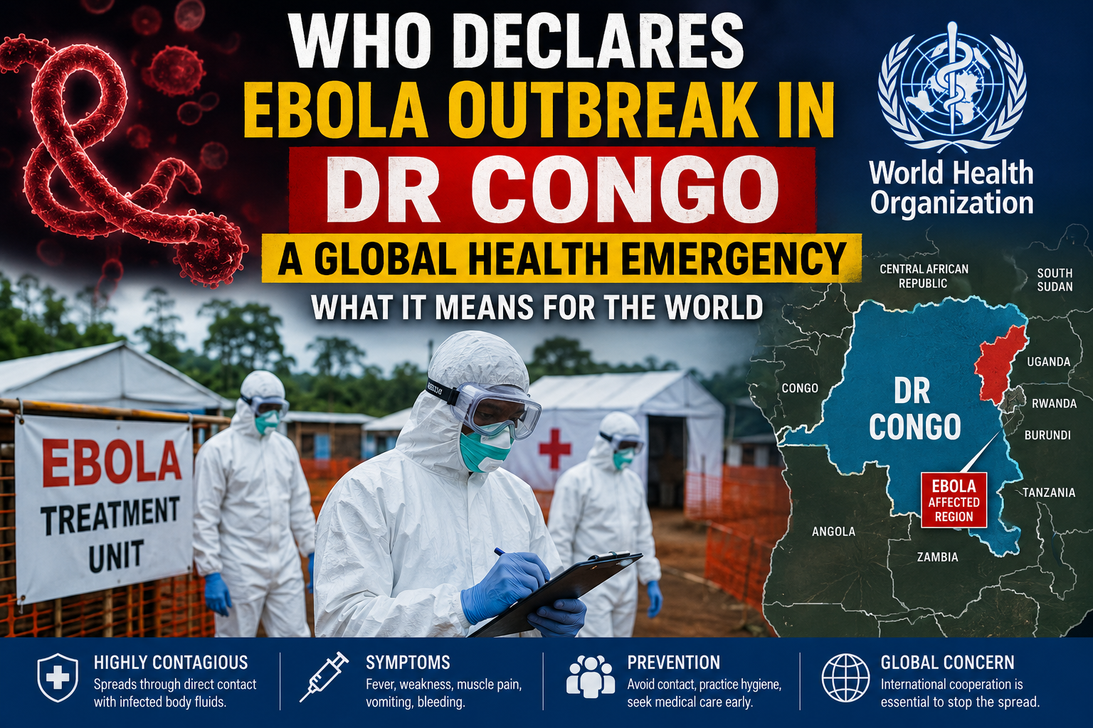 WHO Declares Ebola Outbreak in DR Congo a Global Health Emergency: What It Means for the World